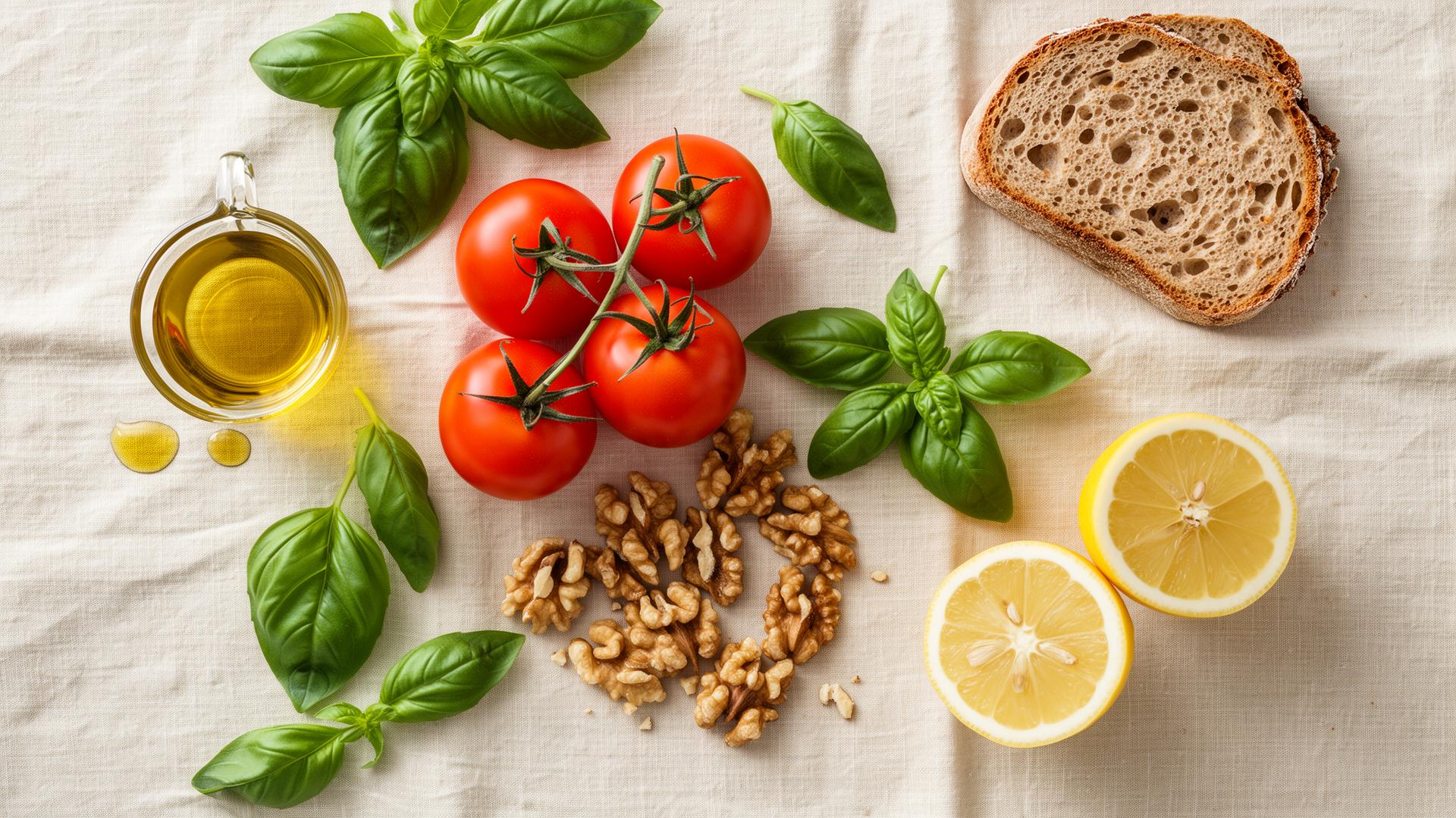 Ingredienti freschi della dieta mediterranea